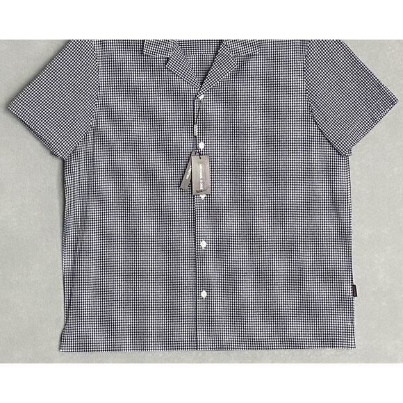 Michael Kors Men's XL Casual Short Sleeve Shirt Black & White Gingham NEW - Picture 4 of 12